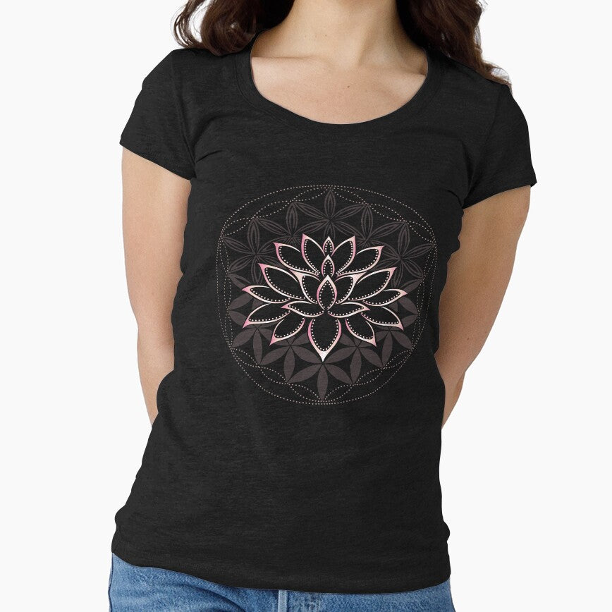 Lotus and flower of life by Christine Krahl
