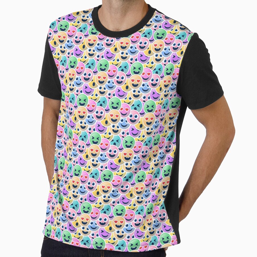 Pop art smiley faces pattern by geoji