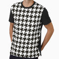 Catstooth Cat Houndstooth Black and white small by Feeling Artsy