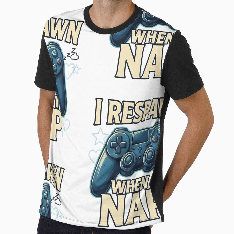 I Respawn When I Nap - All-Over Pattern Edition (White) by PopInkStudio