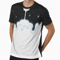 Cosmic Spill T-Shirt Design – Surreal "Bucket of Stars" Space Art – Minimalist Black and White by ShAn_Designs