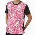 Pink starfish and pink coral watercolor all over print by MagentaRose
