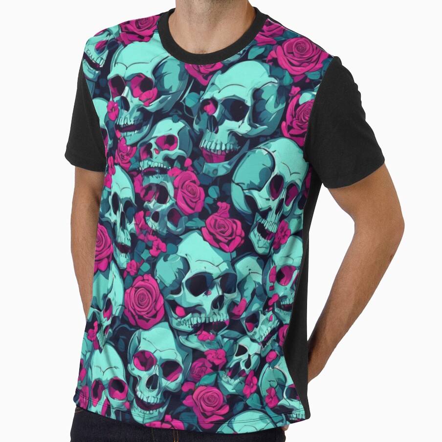 Skulls and Roses cyberpunk goth Halloween JZPattern #1 by ZartyDesigns