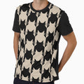 Catstooth Cat Houndstooth Black and Beige Large by Feeling Artsy