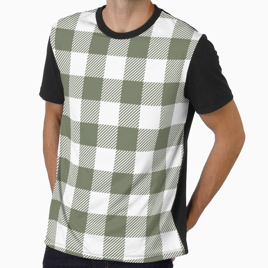 Moss and White Gingham Print All Over by Feeling Artsy