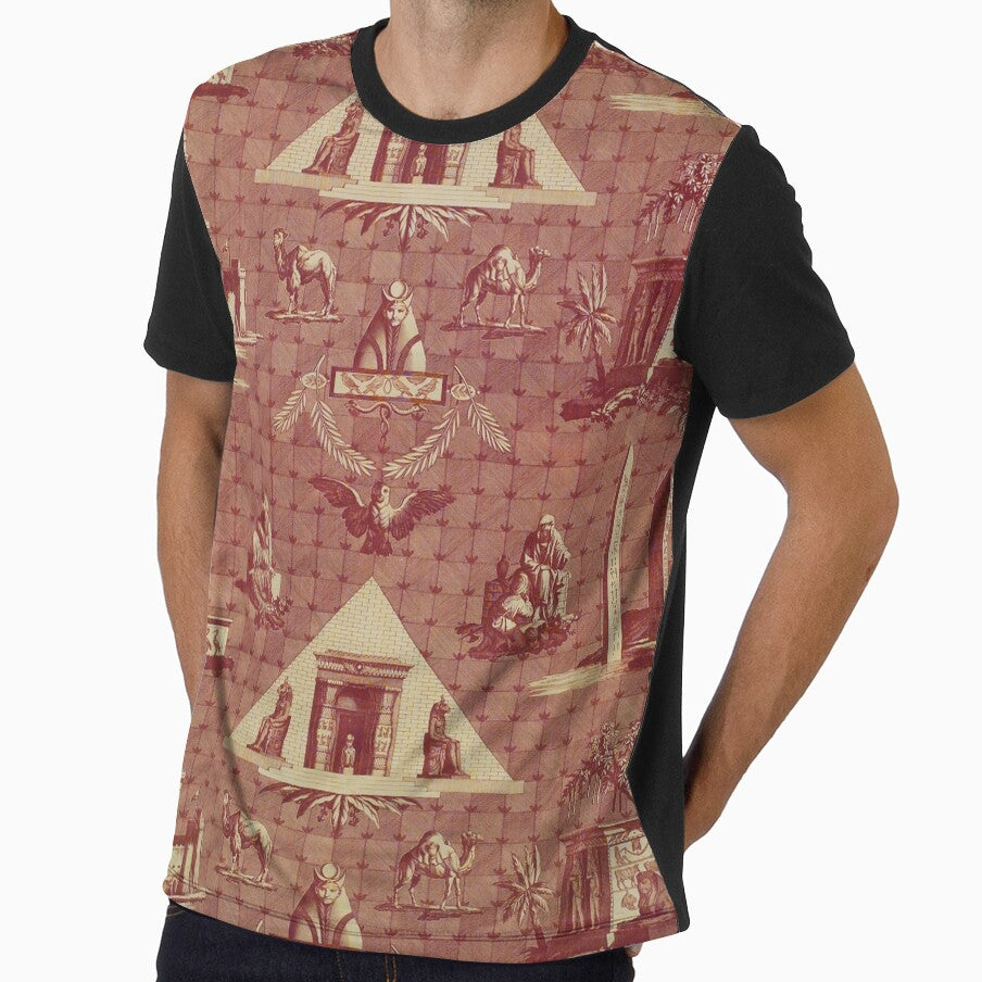 Toile de Jouy 18th Century French Print: The Monuments of Egypt Shows the Archaeology and Antiquity of Ancient Egypt During the 1700s by Zandria Kajewski