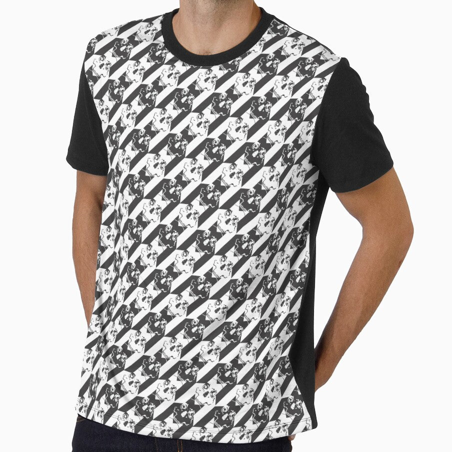 houndstooth skull black and white by B0red