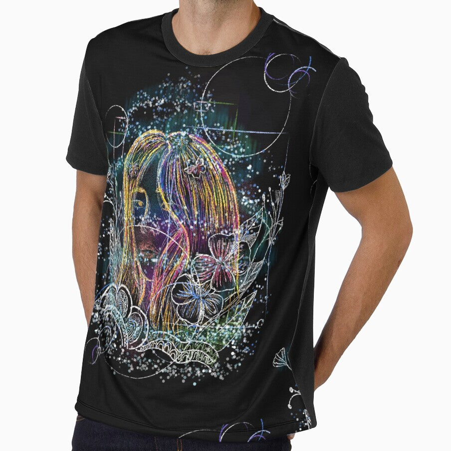 Graphics Art  woman flower with lights full color by LifeTU