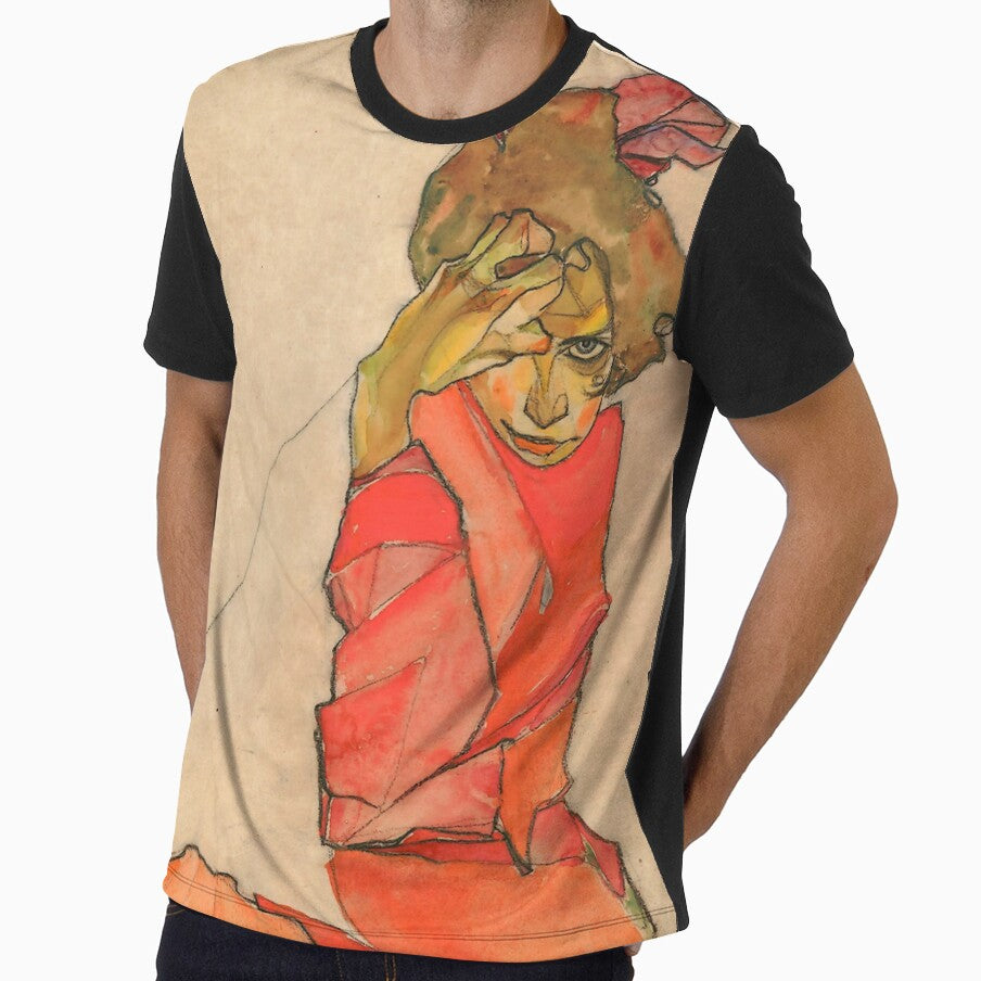Egon Schiele "Kneeling Female in Orange-Red Dress" by Alexandra Dahl