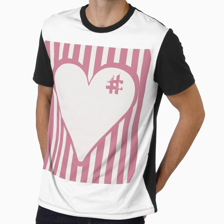 All Over Pink Hearts and Vertical Stripes by SerpentSkyArts
