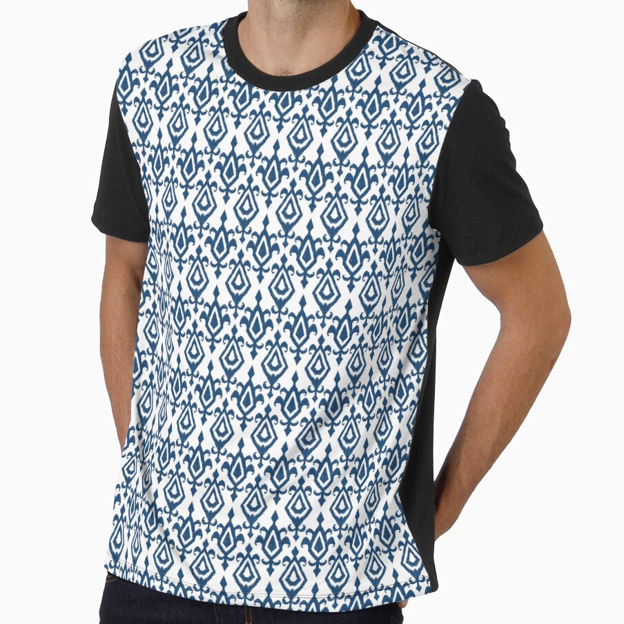 Indigo cotton, Handloom woodblock pattern by Festive Bug