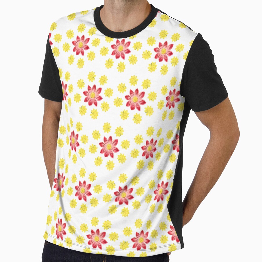 Red and Yellow Flowers Pattern by allovervintage