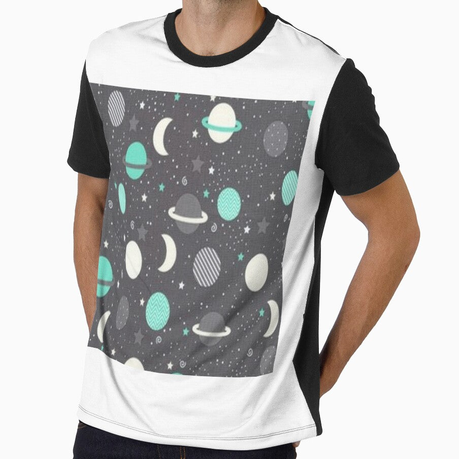 Cute Stars, Moons, and Planet Pattern by SerpentSkyArts
