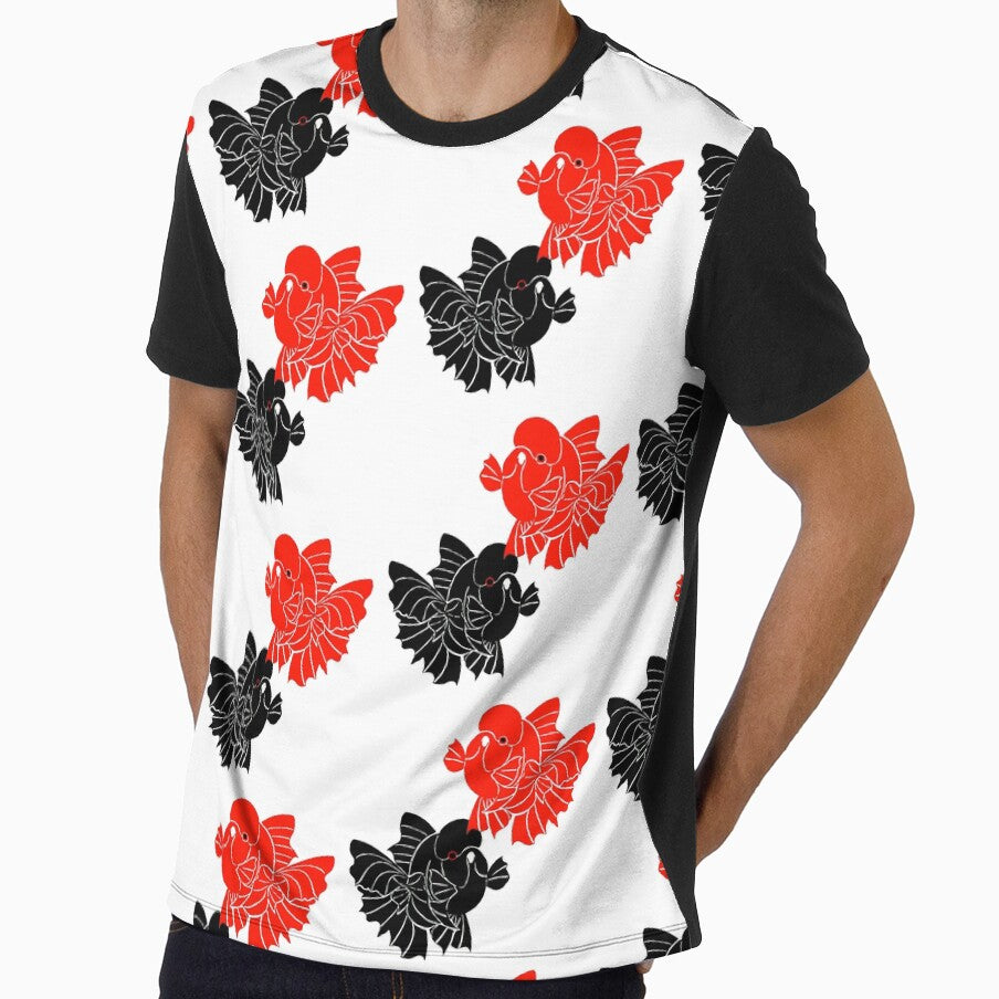 Oranda Fancy Goldfish Full Red Full Black logo 3 by Nosnah