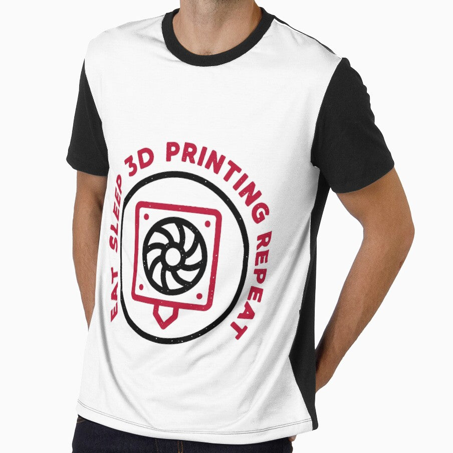 Eat Sleep 3D Printing Repeat round distressed Design by venomousvector
