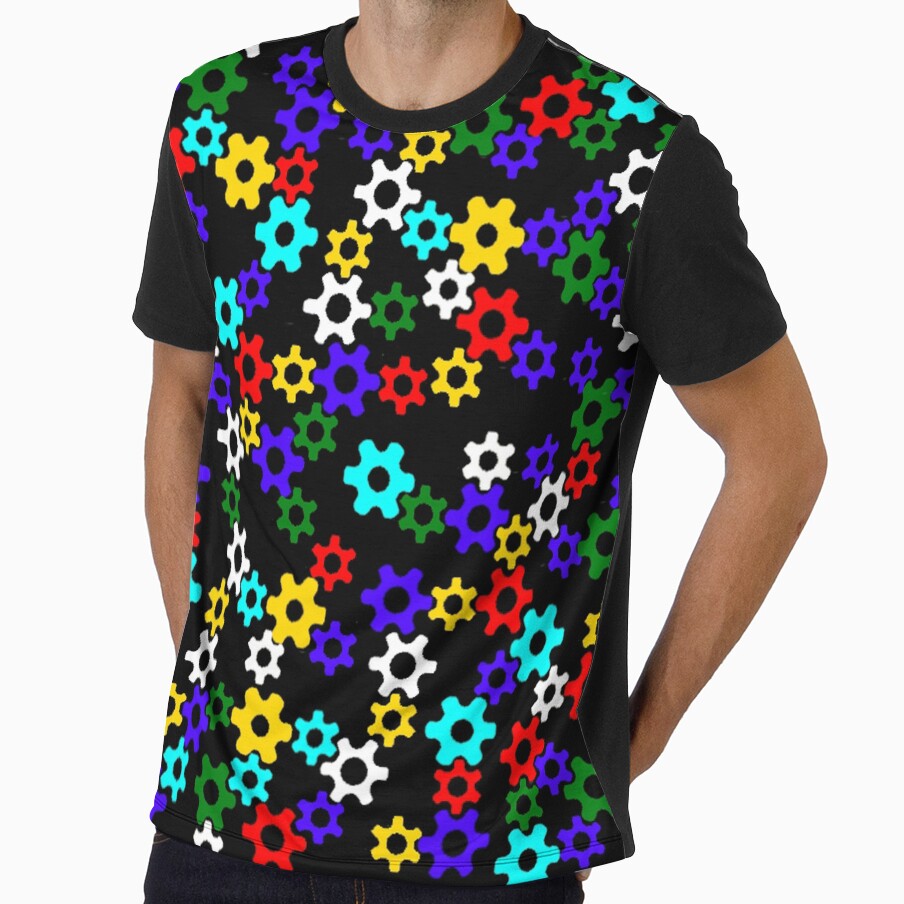 All over print, colorful gears by 321T-Shirts