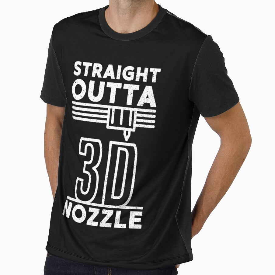 Straight Outta Nozzle distressed Design with 3d Printer by venomousvector