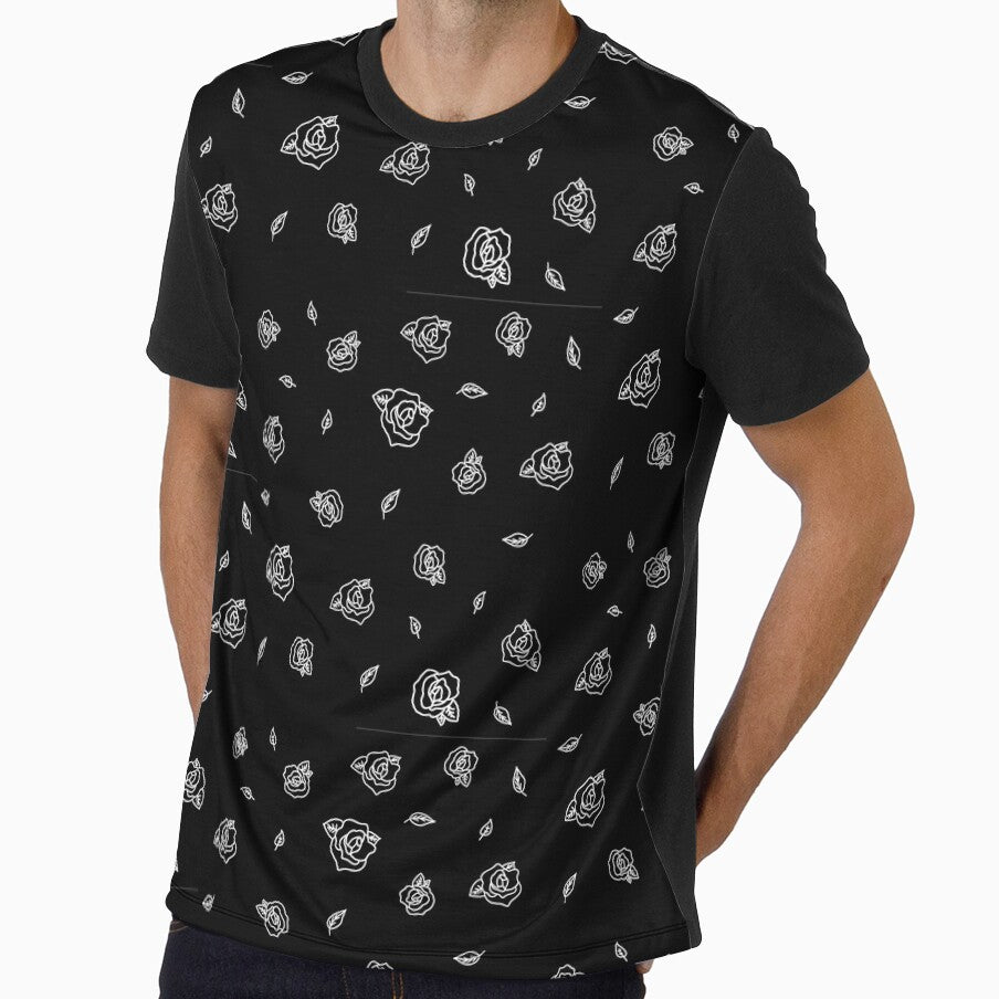Black and White Roses AOP by Lily Aurora