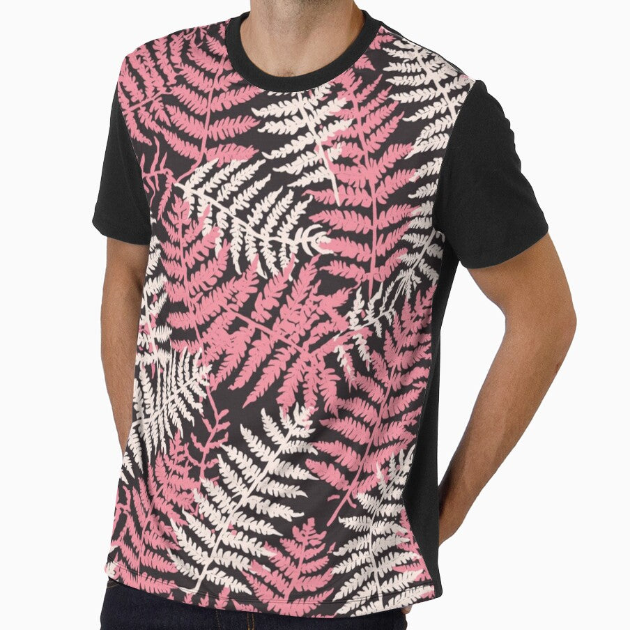 Dark Light Cotton Candy Pink Fern Pattern by burbankdesigns