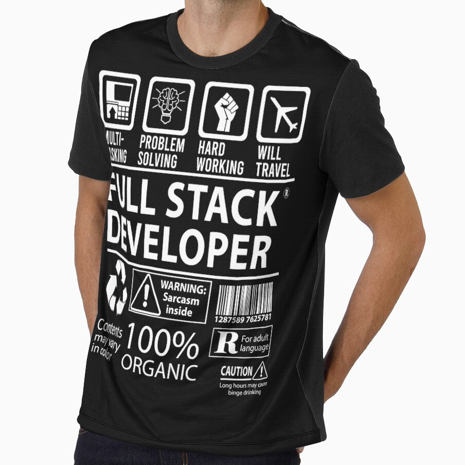 Full Stack Developer T Shirt - MultiTasking Certified Job Gift Item Tee by oslandefren