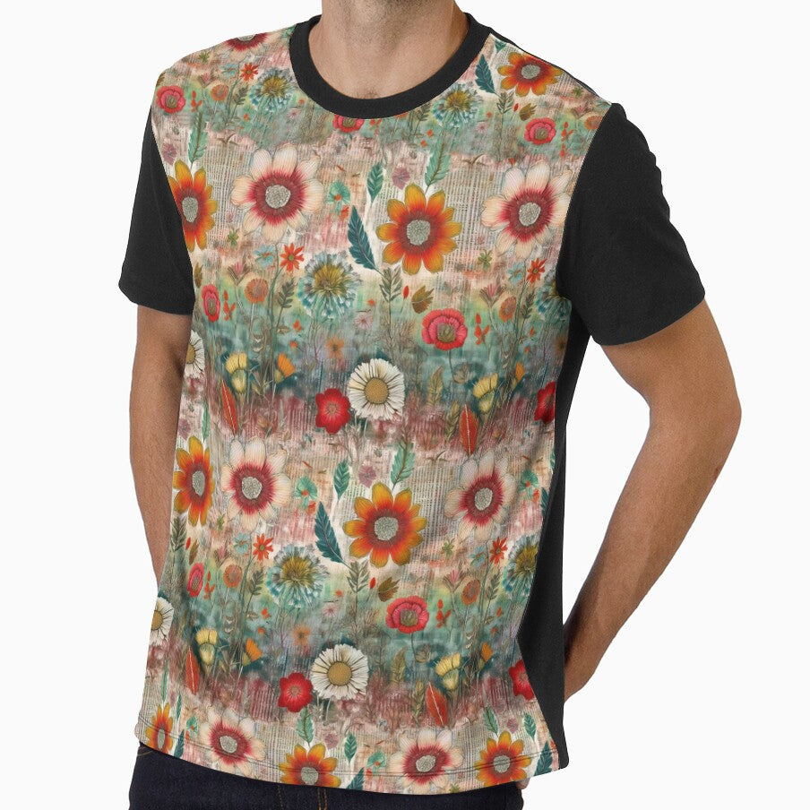 Retro Hippie: Red Flower Garden by J Marielle Designs