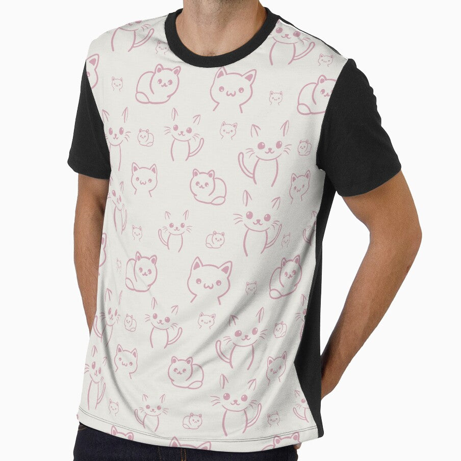 Cute cat all over print seamless pattern by Tanbin