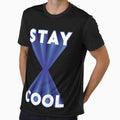 Stay Cool 3D text blue hour glass by hockeng