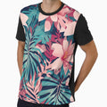 Pink floral all over print digital design for gift leggings t shirt and dress print by Sector7Artistry