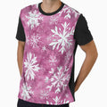 Wine Pink Red White Snowflakes Winter Christmas All Over by Feeling Artsy