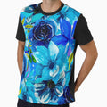Vibrant Blue Watercolor All Over Floral Pattern by Designs By YL