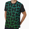 Jigsaw Puzzle Pieces Blue Green Aqua Pattern by PhyrexiaB