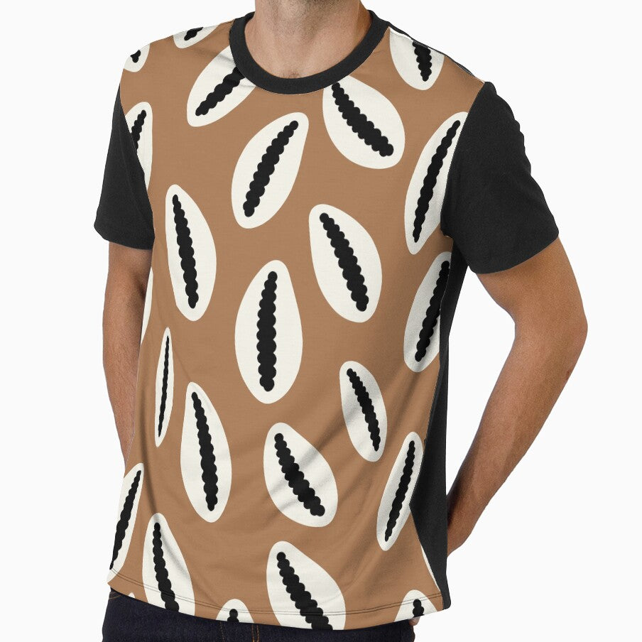 Tribal Cowrie Shell Pattern - Earthy Brown Boho Coastal Design by Cannaxes illustration
