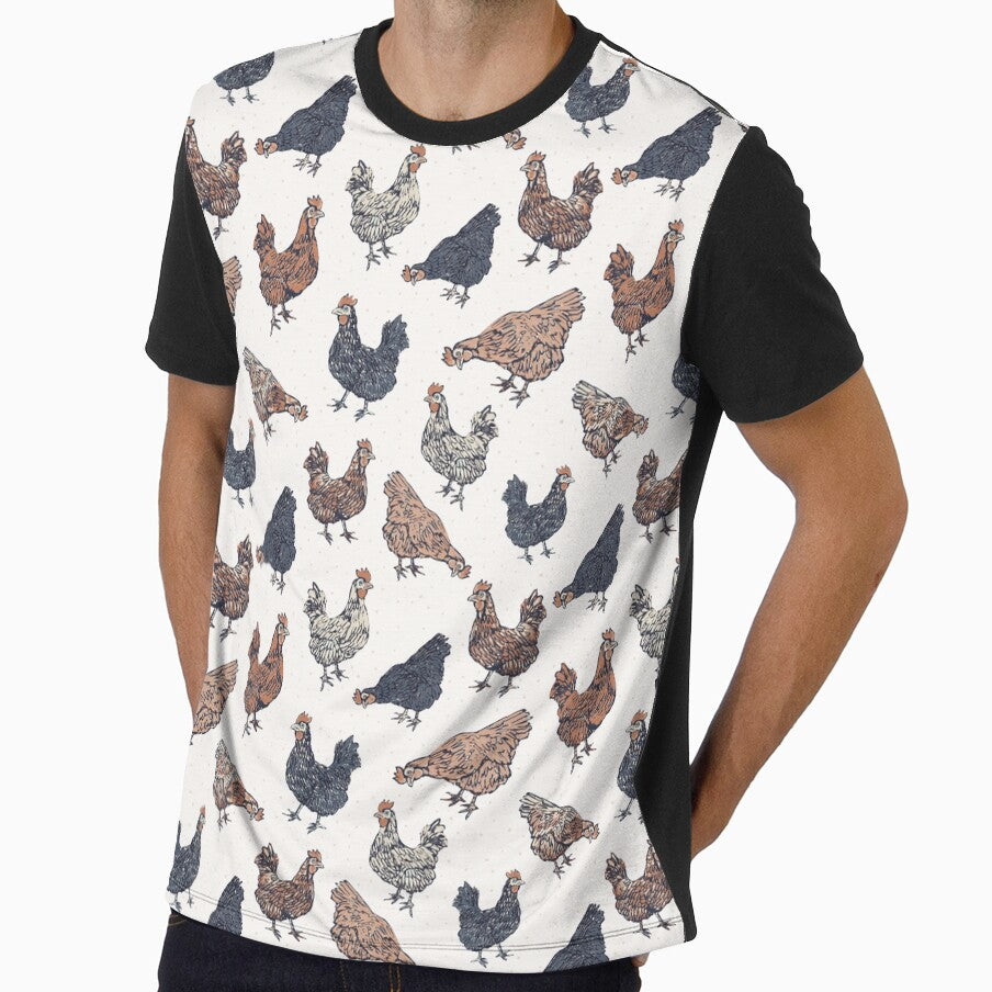 Country Hens Farmyard Chicken Pattern by Patternandflow