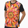 Vibrant orange flower pattern, acrylic painting, all over by patterncrow