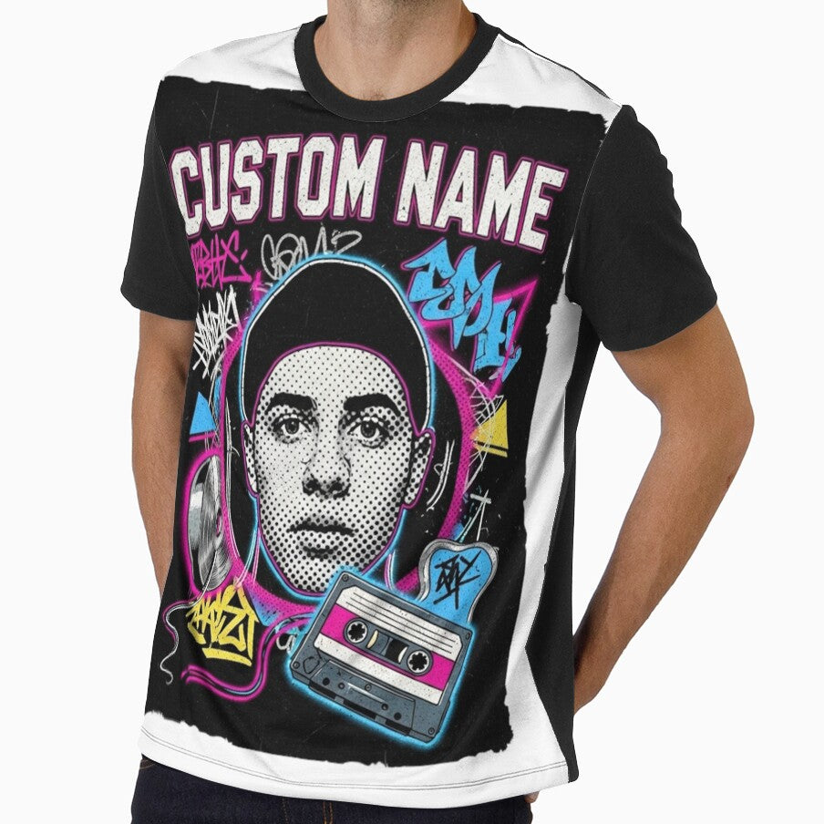 Custom Vintage Bootleg Rap Tee - 90s Hip-Hop Custom Face Photo Graphic by mo-carnival