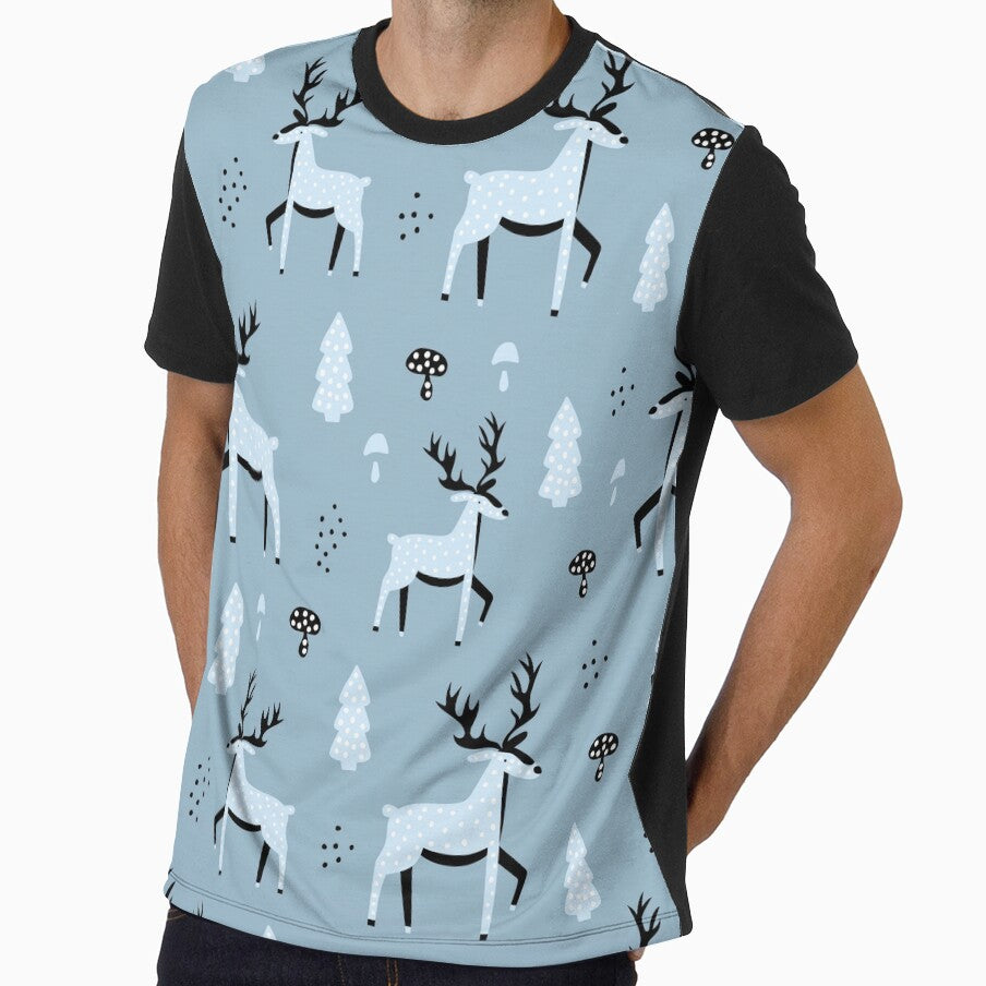 Cute pattern with blue deer by della95