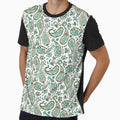 Paisley cats emerald green by pholiumsigma_design
