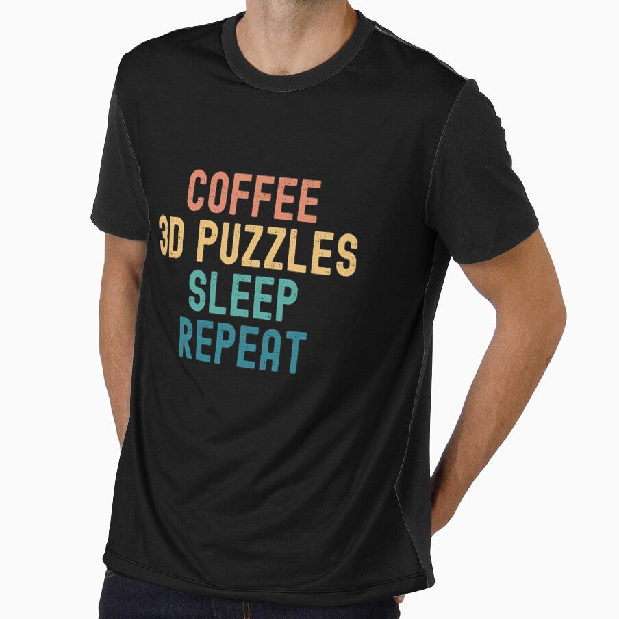 Coffee 3d Puzzles Sleep Repeat - Funny 3d Puzzles & Coffee Gift by kindxinn