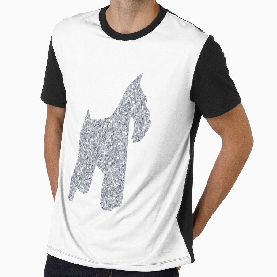 Schnauzer Dog - Silver Glitter by SerpentSkyArts