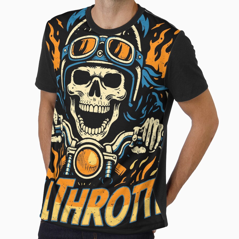 FULL THROTTLE Vintage Moto Thunder Lightning Retro Art by kosongxlima