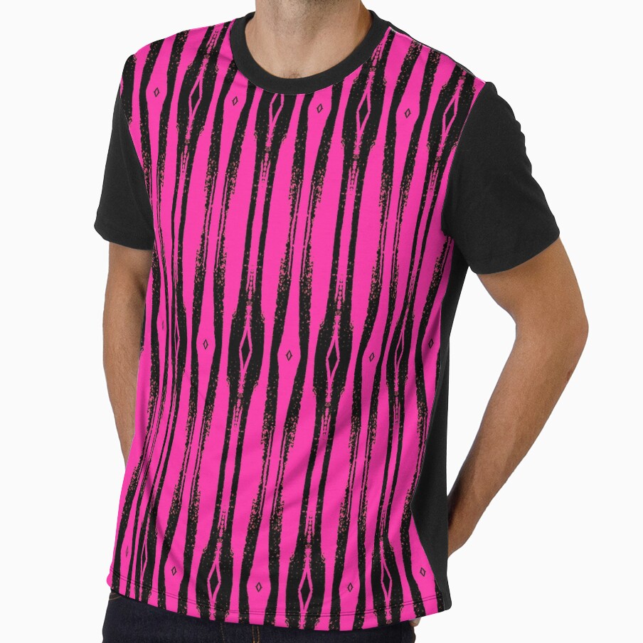 Unique Quirky Pink Black Repeating Pattern Cotton Candy Eye Of The Storm Art Design by TeachUrb