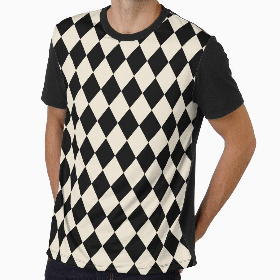 Black Beige Harlequin Diamonds All Over by Feeling Artsy