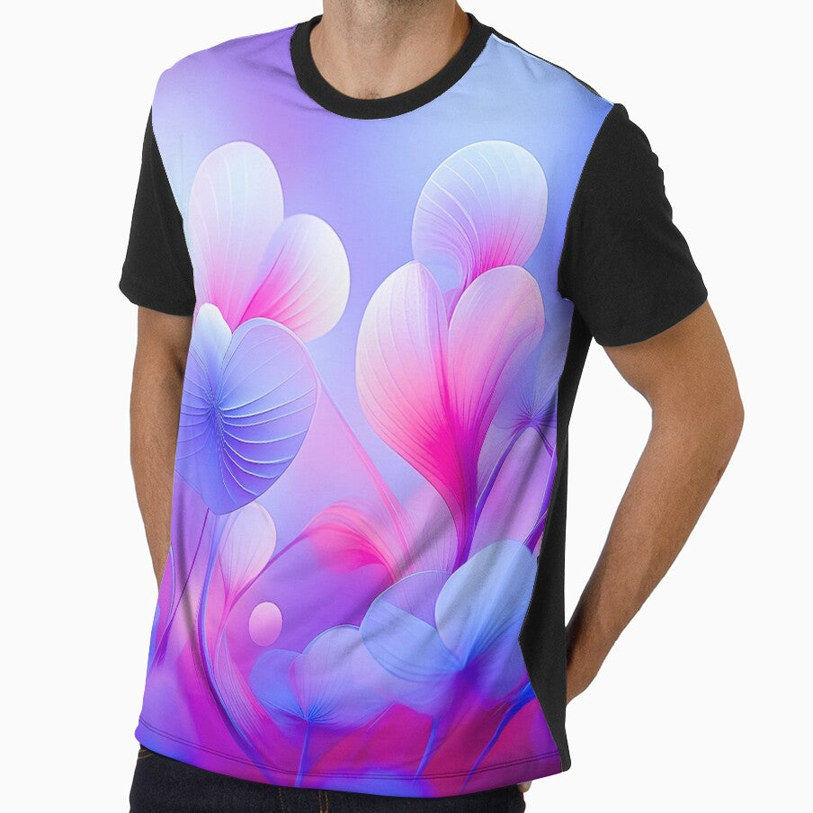 Pink and blue Glow: 3D Flower Design Art Print by danohis2