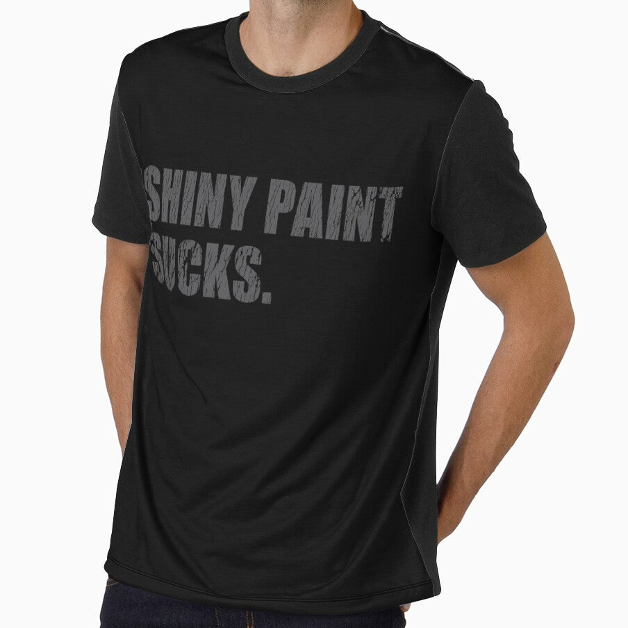 Copy of Shiny Paint Sucks - for patina paintwork custom car and hot rod fans - gray print by retropetrol
