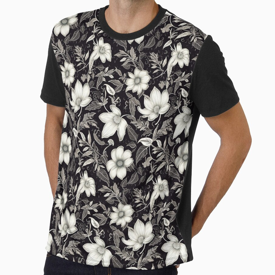 Kicrino - floral garden black and white (6/8) by sabantha