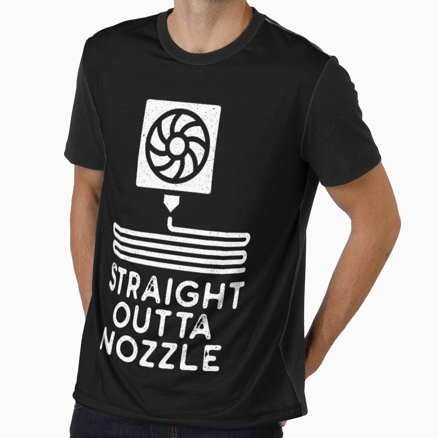 3d Printer Extruder and Filament Distressed Modern Design - Straight Outta Nozzle by venomousvector