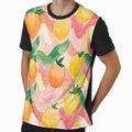 Citrus Fruit Oranges Lemons Pink Summer Watercolor All Over by Feeling Artsy