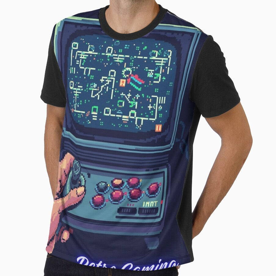 Retro Gaming Pixel Art Arcade Machine, Vintage Gamer Console Design by stickyhubprinting