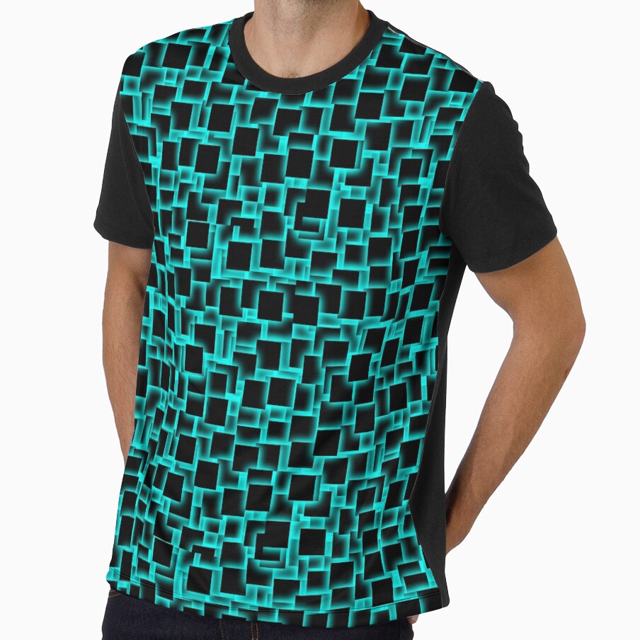 3d squares on glowing aqua backdrop by GeoffBeattie