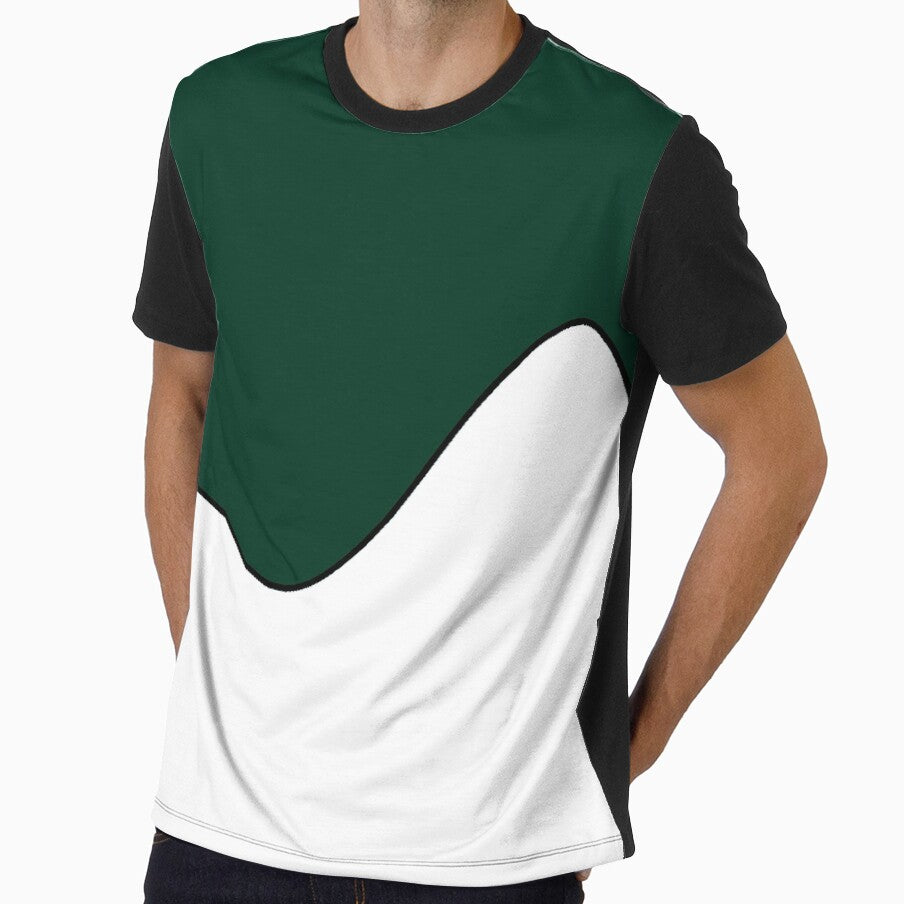 PLAIN SOLID DARK GREEN AND WHITE TWO TONE RETRO WAVE PATTERN by ozcushions